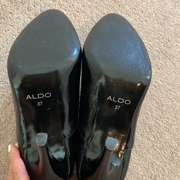 Aldo 37M shiny black ancle booties - Picture 6 of 7
